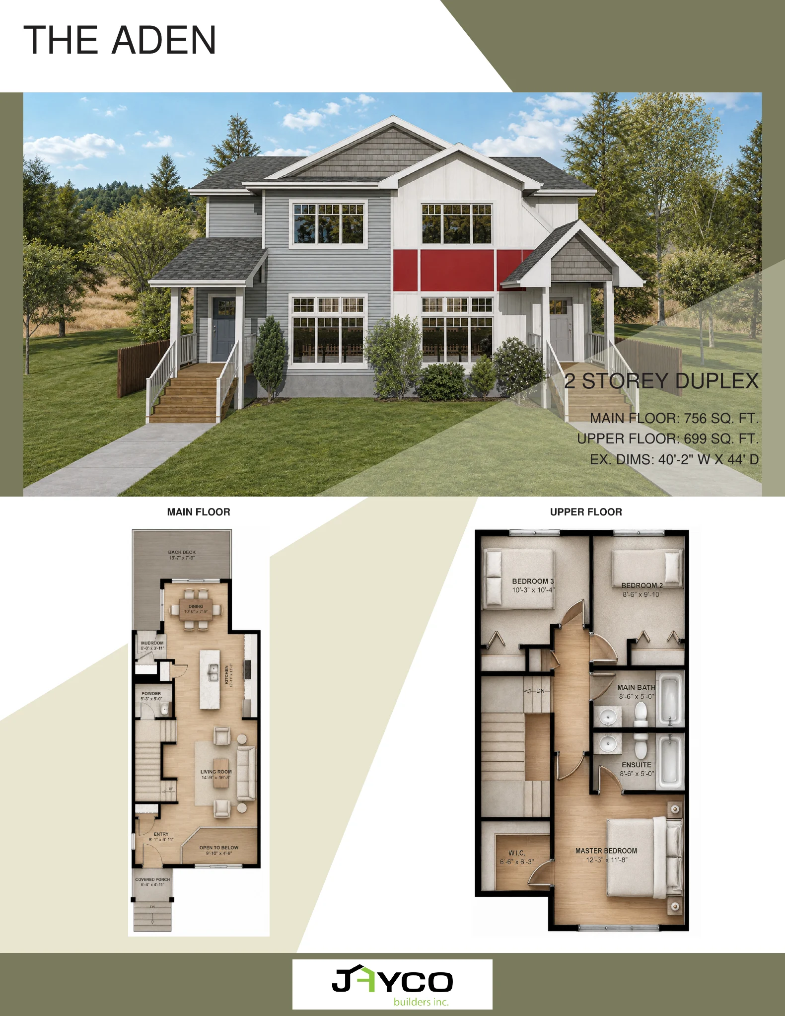 The Aden Built-On-Site 2-Storey Duplex floorplan by Jayco Homes