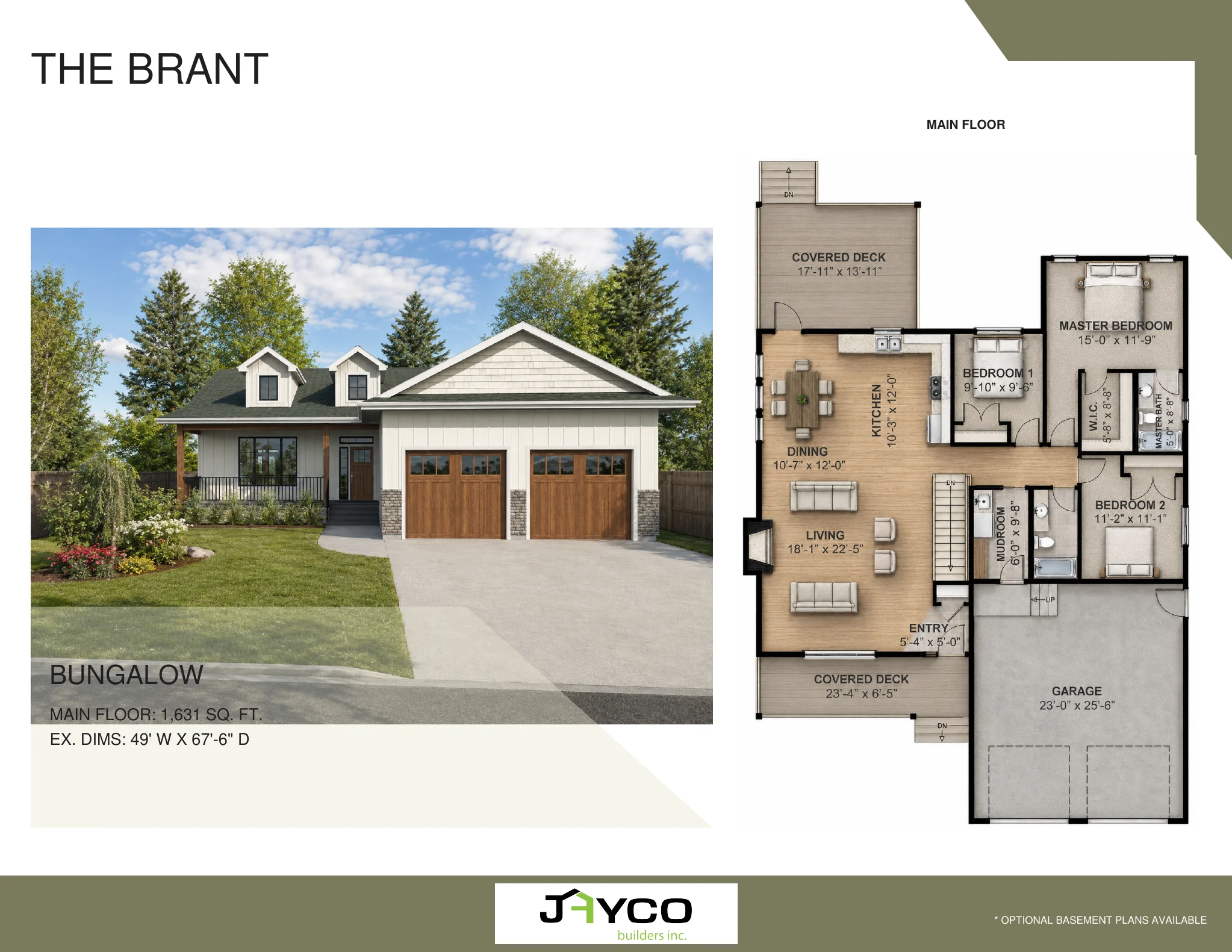 The Brant Built-On-Site Bungalow floorplan by Jayco Homes