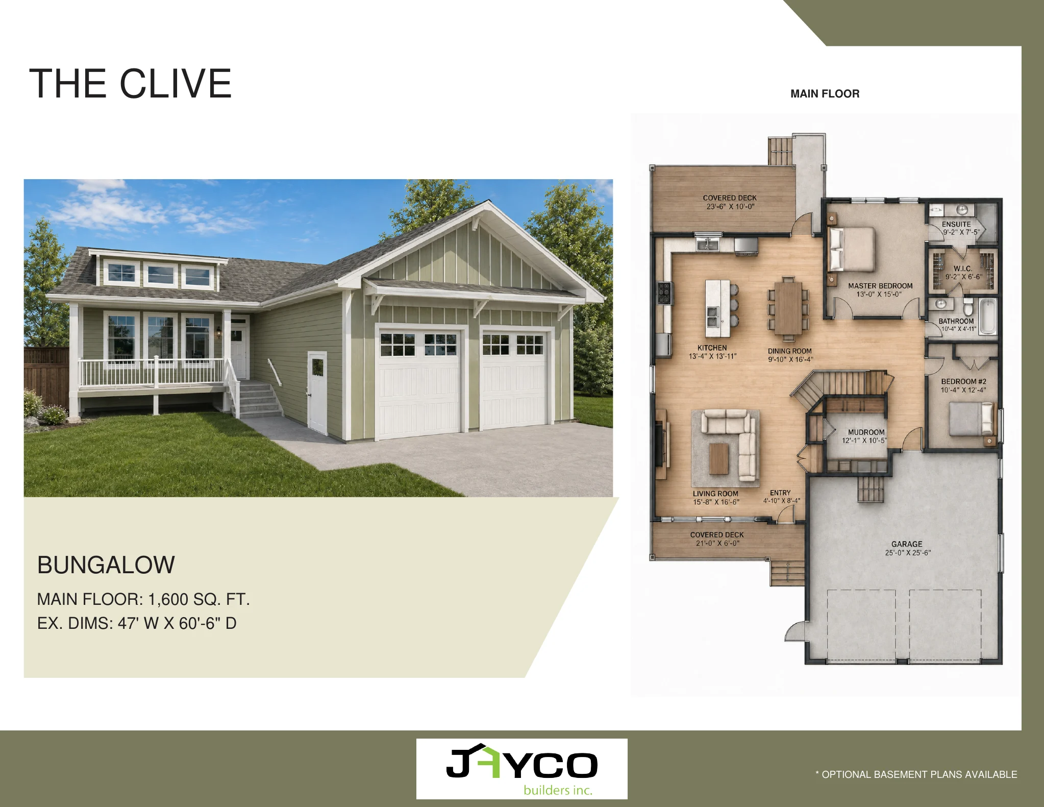 The Clive Built-On-Site Bungalow floorplan by Jayco Homes