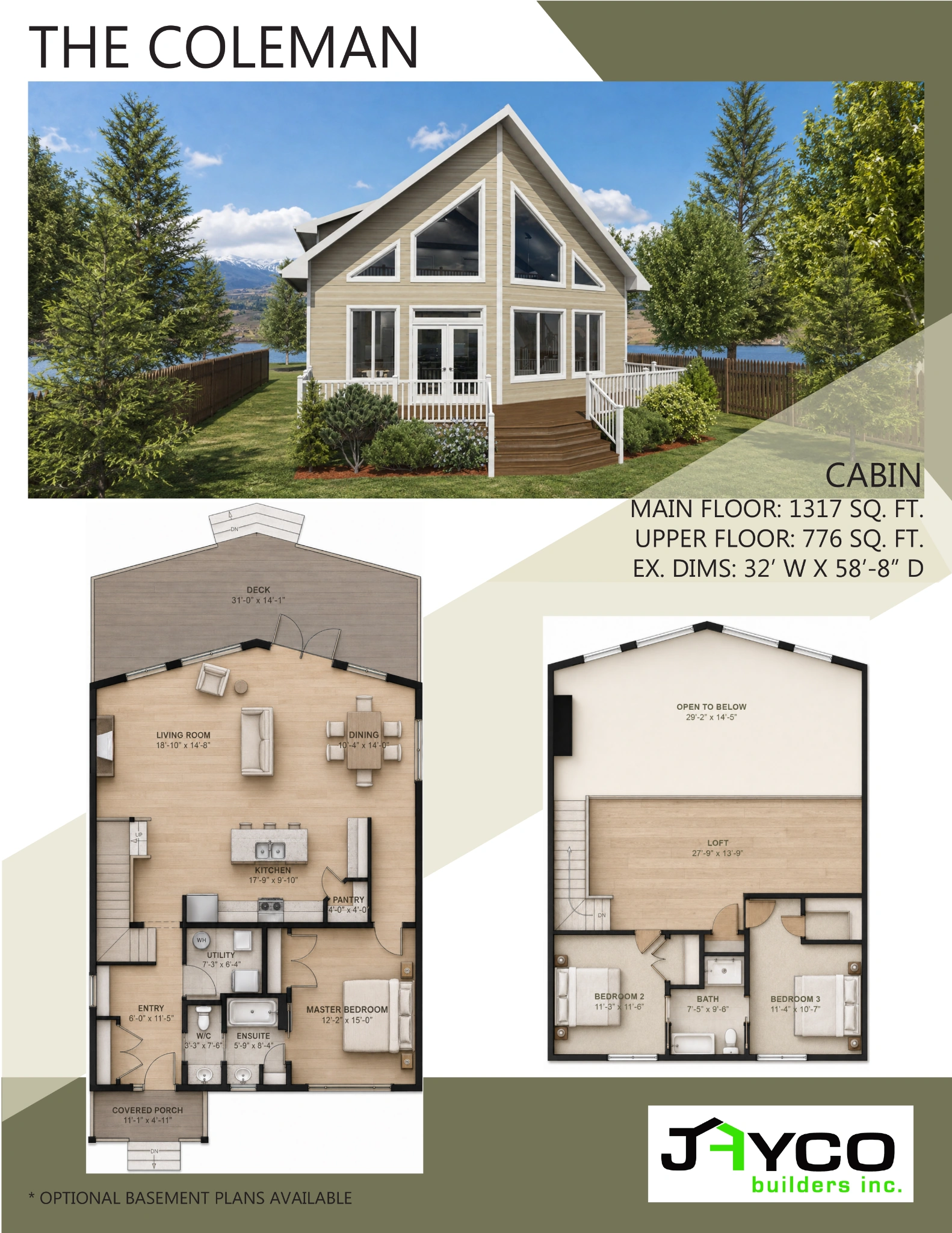 The Coleman Built-On-Site Cabin floorplan by Jayco Homes