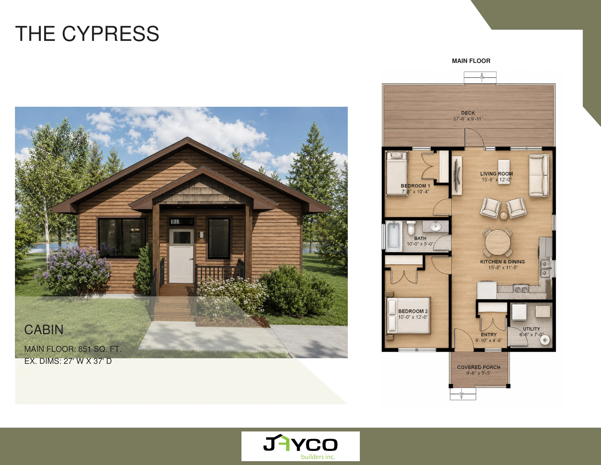 The Cypress Built-On-Site Cabin floorplan by Jayco Homes