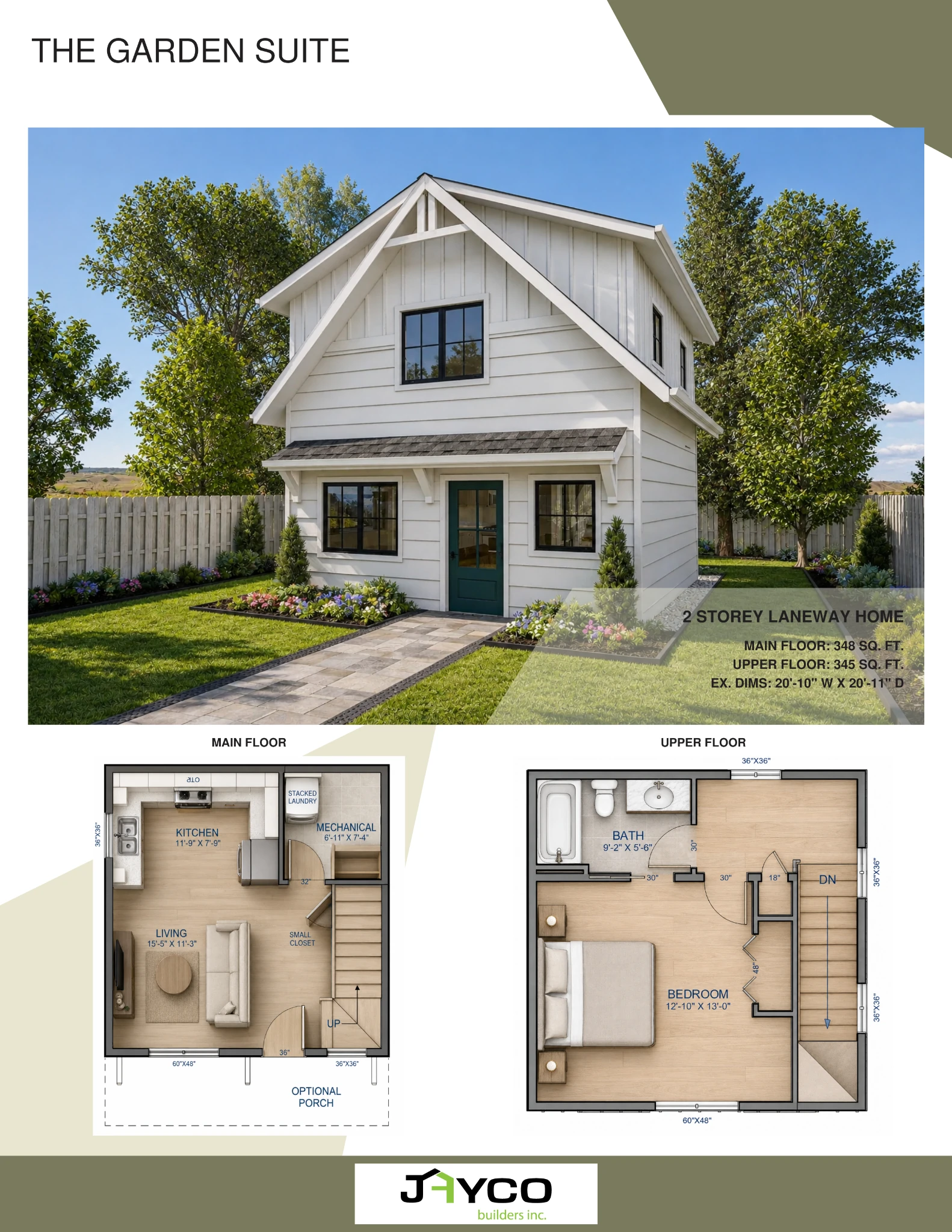 The Garden Suite Built-On-Site 2-Storey Garden Suite / Laneway Home floorplan by Jayco Homes
