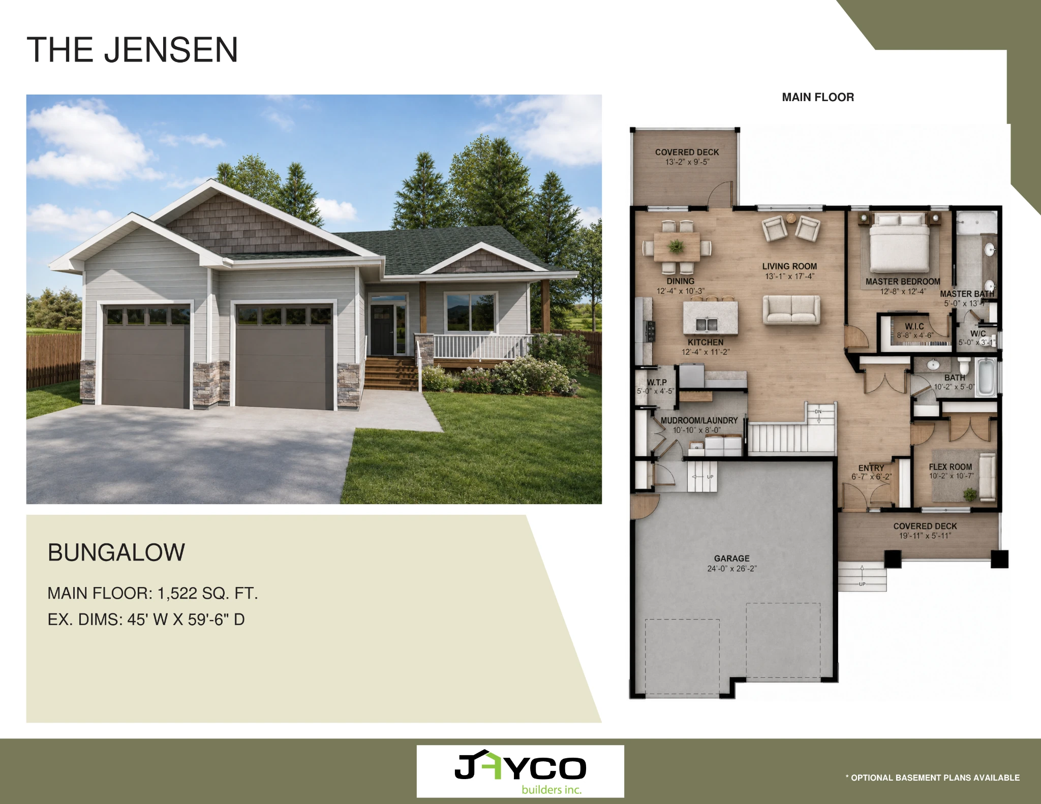 The Jensen Built-On-Site Bungalow floorplan by Jayco Homes