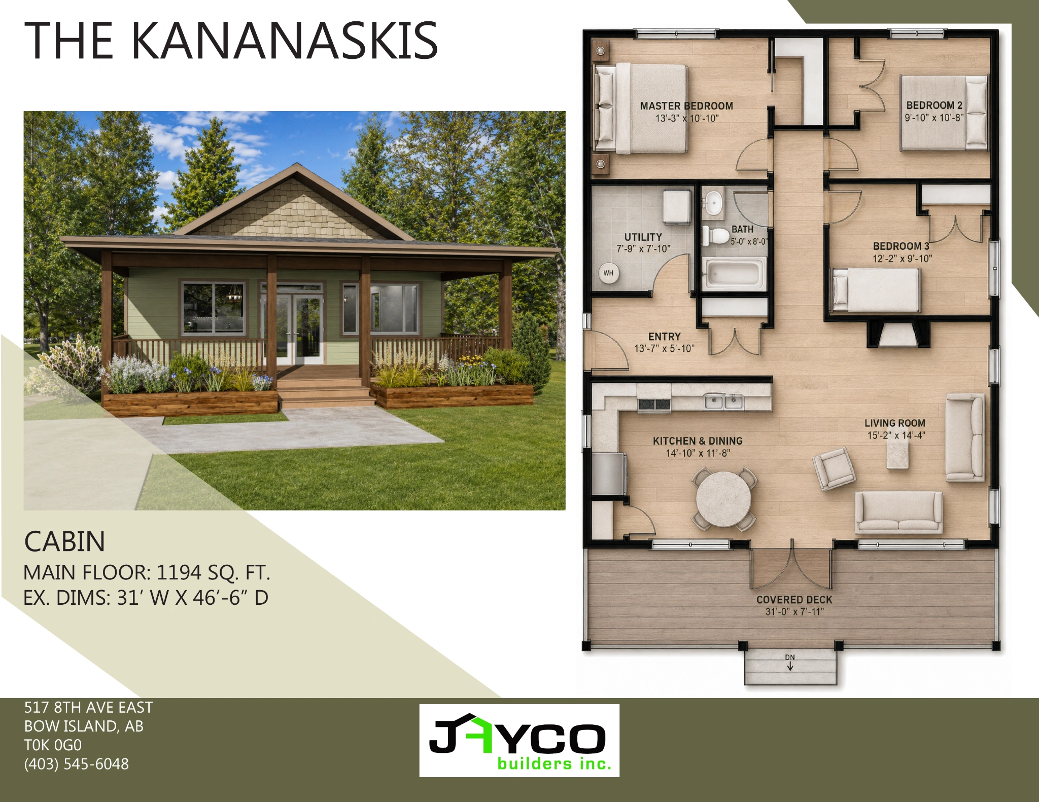 The Kananaskis Built-On-Site Cabin floorplan by Jayco Homes