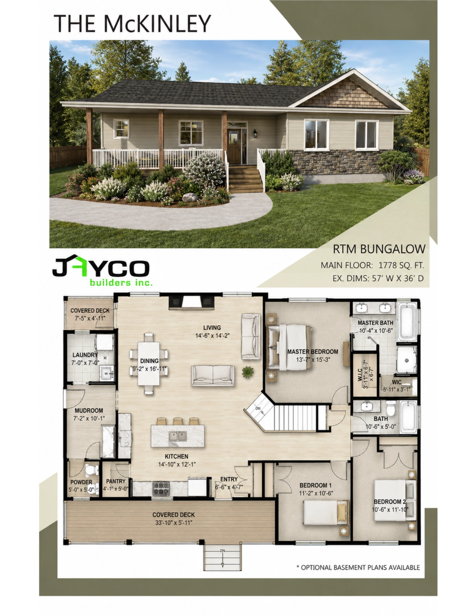The McKinley Ready-to-Move Bungalow floorplan by Jayco Homes