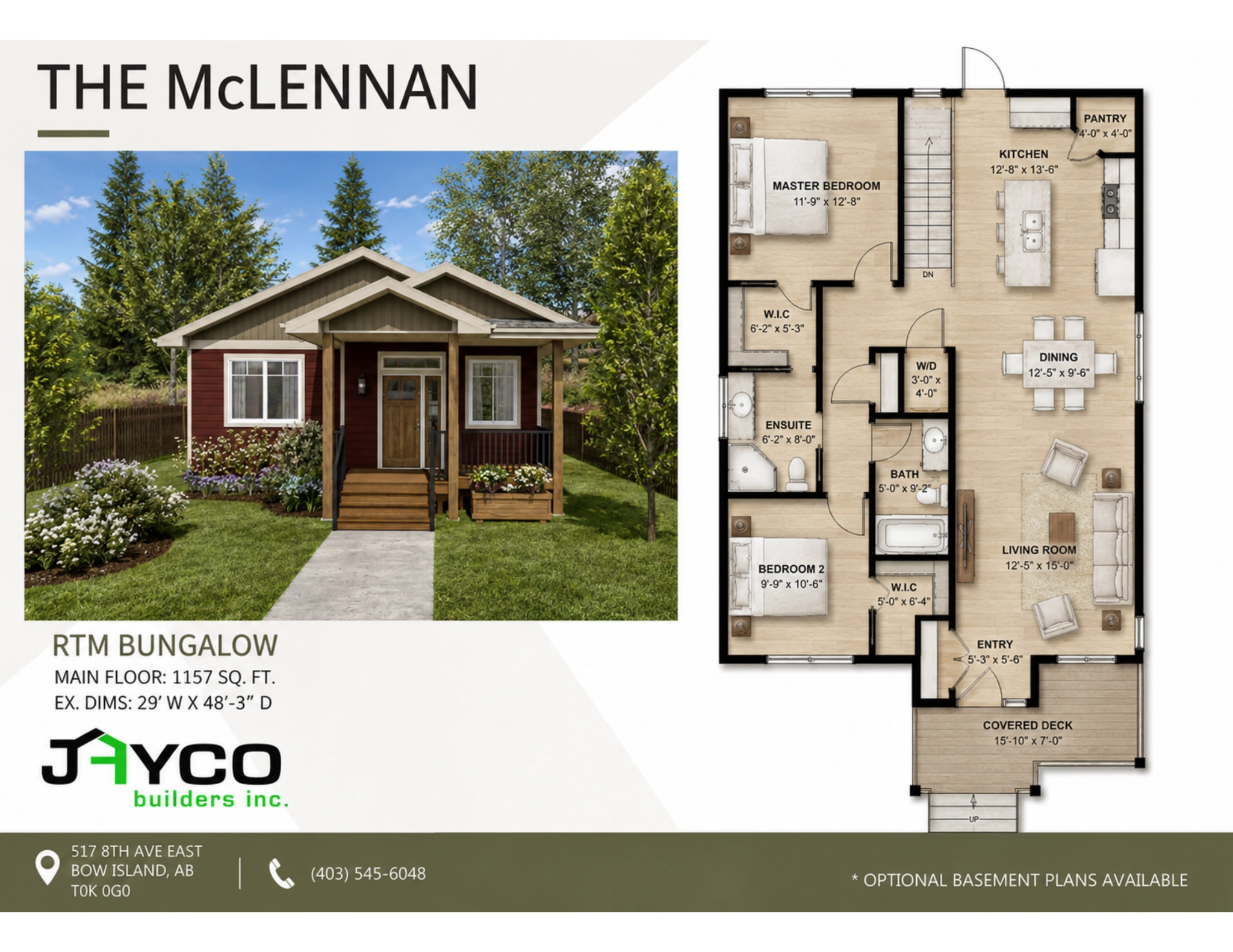 The McLennan Ready-to-Move Bungalow floorplan by Jayco Homes