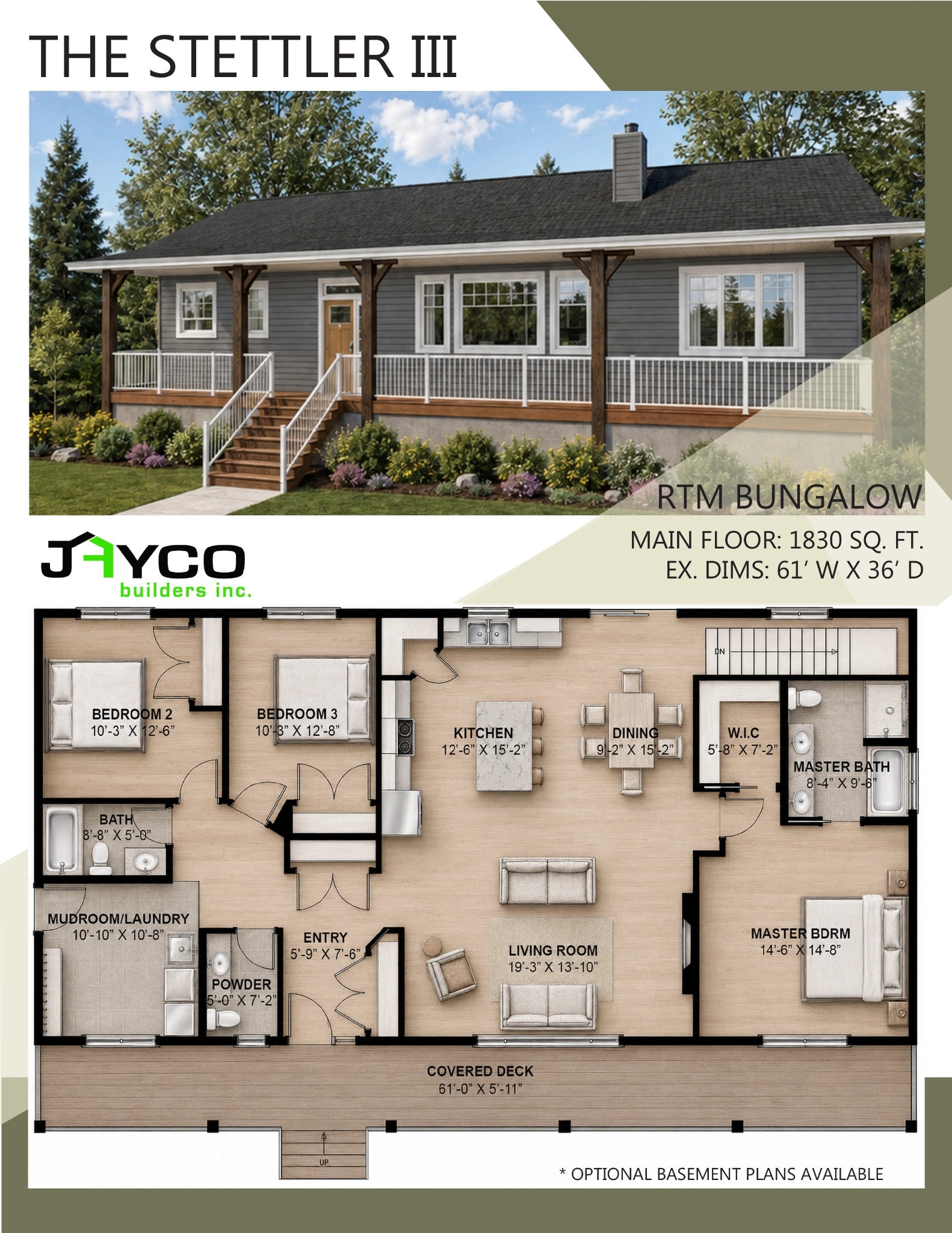 The Stettler III Ready-to-Move Bungalow floorplan by Jayco Homes