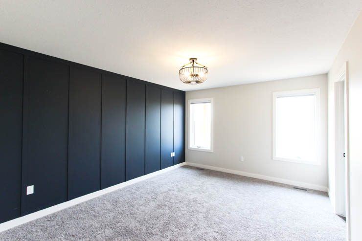Custom Clive — bedroom with dark feature wall