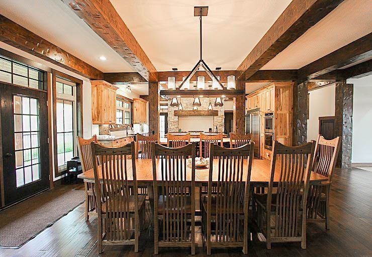 Custom Cabin — kitchen and dining