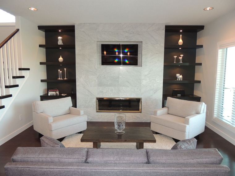Custom millwork and fireplace