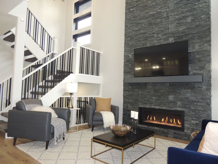 Fireplace feature wall